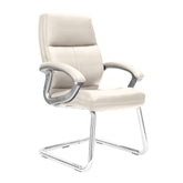 Nautilus Designs Greenwich High Back Leather Effect Executive Visitor Chair With Contoured Design Backrest and Fixed Arms Cream - BCP/T401/CM DD